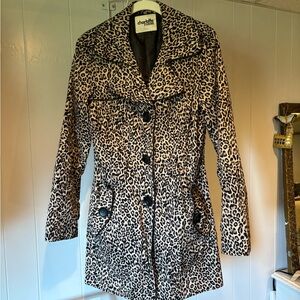 Charlotte Russe Leopard Print Trench Coat